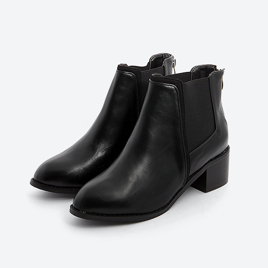 BO-8242A _ zip closing middle heel chelsea boots