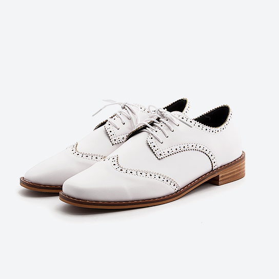 OX-3105 _ squre toe wing tip oxford shoes