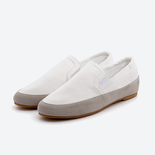 SN-120 _ real leather scheme banding slip-on
