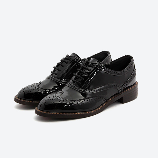 OX-2023 _ enamel wing tip oxford shoes