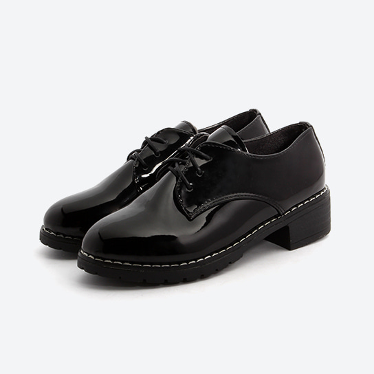 OX-630 _ stitch middle heel oxford shoes